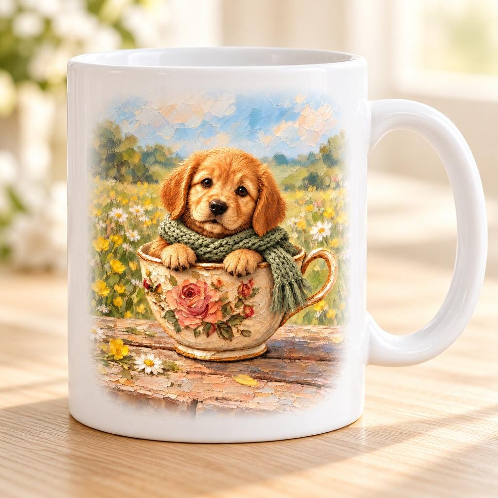 Golden Retriever Teacup Mug