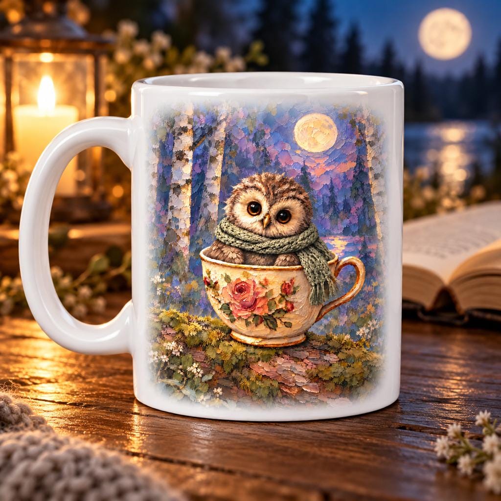 Owl Teacup Mug - Image 2